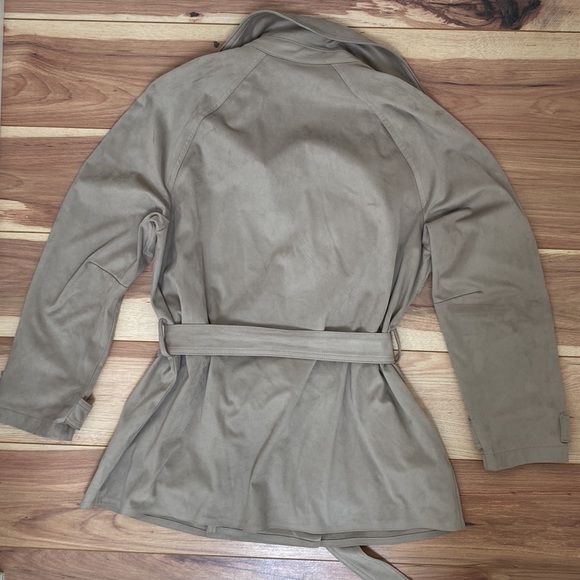 ✨NWOT✨ ZARA Taupe Faux Suede Coat, M - Picture 8 of 8